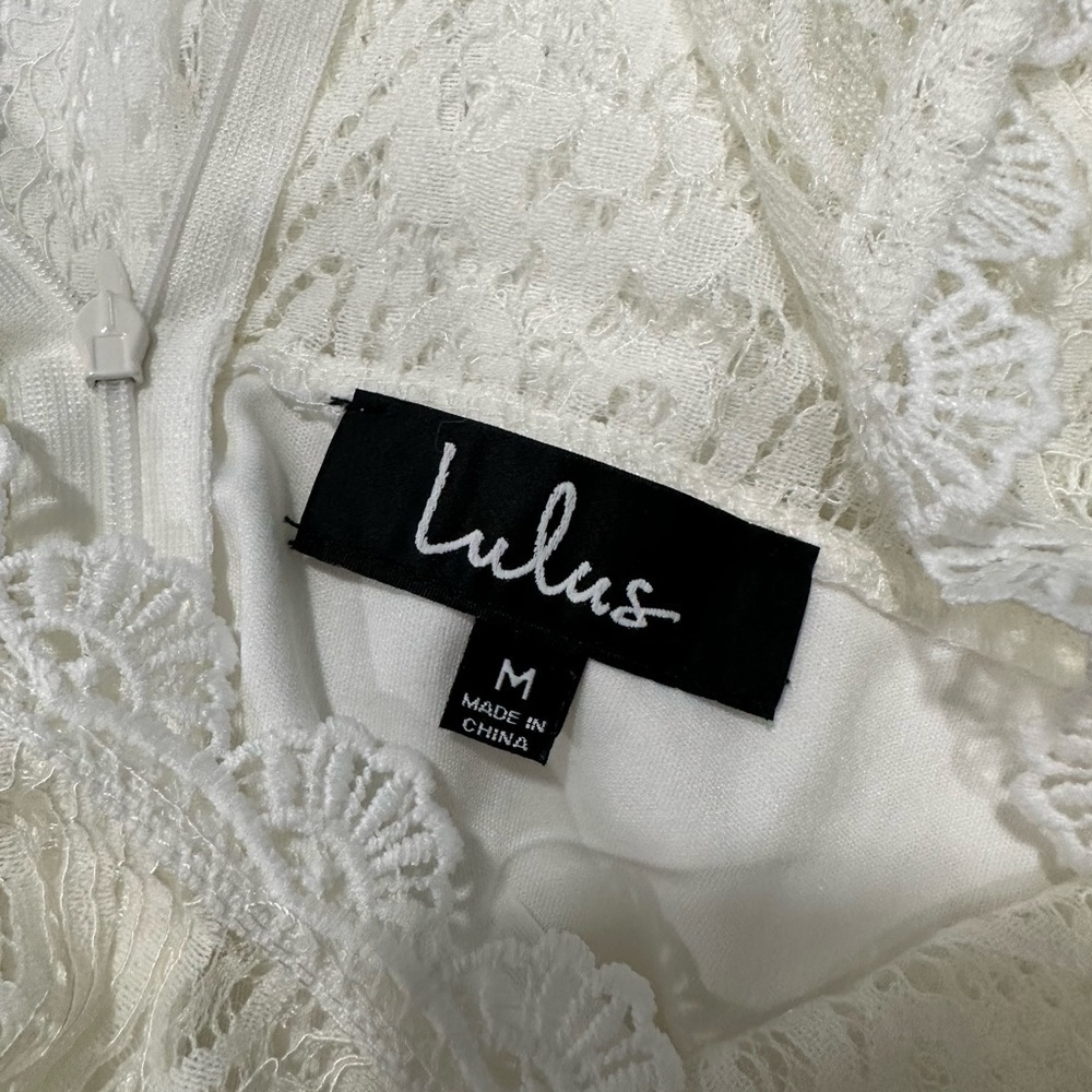 Lulu’s White Lace Short Sleeve Midi Dress - Picture 11 of 12